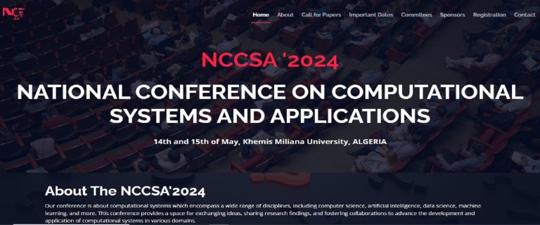 NATIONAL CONFERENCE ON COMPUTATIONAL SYSTEMS AND APPLICATIONS