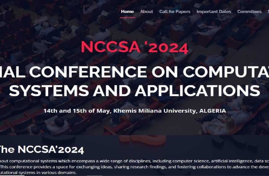NATIONAL CONFERENCE ON COMPUTATIONAL SYSTEMS AND APPLICATIONS