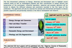 The 3 rd International Conferences on Energy, Materials and Environment
